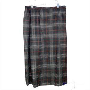 Vintage ELISABETH by LIZ CLAIBORNE Gray Plaid Skirt 14